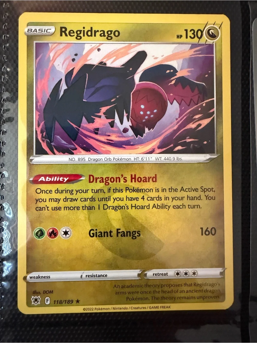 Regidrago 118/189 Reverse Holo Pokémon Card Astral Radiance 2022